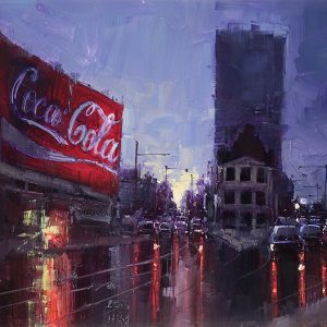 Herman Pekel Kings Cross coke sign landscape city painting