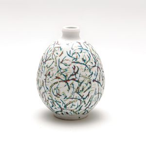 Mitsuo Shoji ceramic inlaid vase